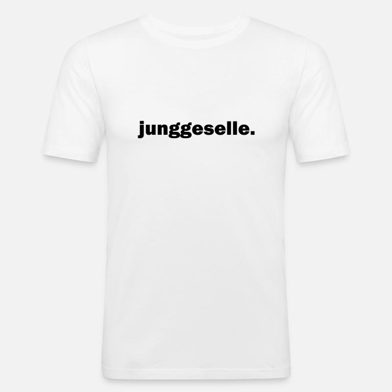 Junggeselle - Männer Slim Fit T-Shirt - Weiß