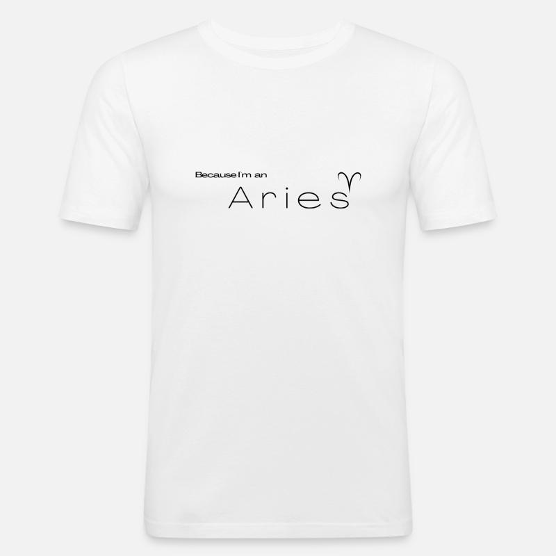 Widder - Männer Slim Fit T-Shirt - Weiß