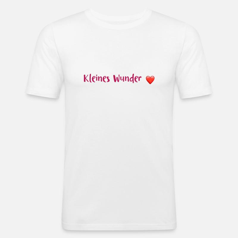 Babysprüche - kleines Wunder - Männer Slim Fit T-Shirt - Weiß