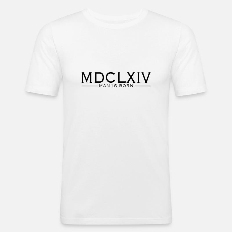 MDCLXIVmanisborn - Männer Slim Fit T-Shirt - Weiß