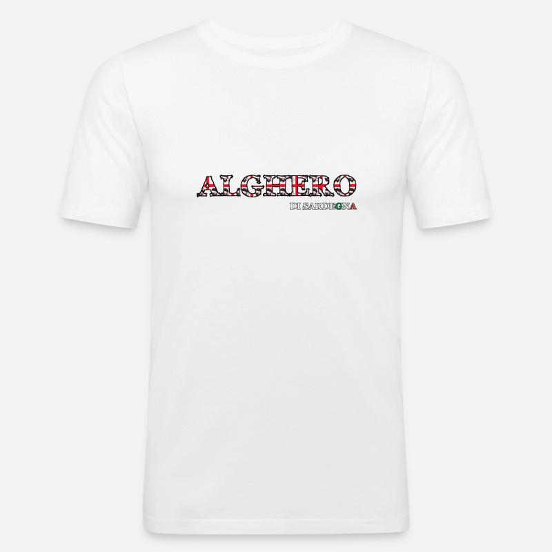 Alghero di Sardegna - Men's Slim Fit T-Shirt - white
