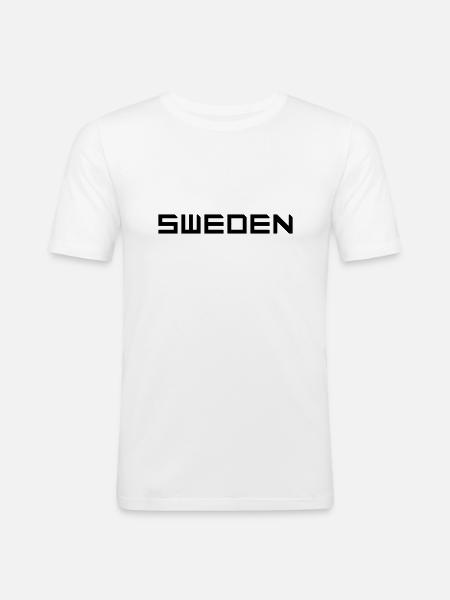 Schweden - Männer Slim Fit T-Shirt - Weiß