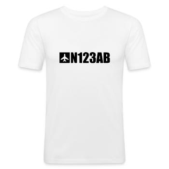 Aviation sur mesure - Avion - Vol - Pilote - T-shirt près du corps Homme - blanc - Devant - Nik (191cm)