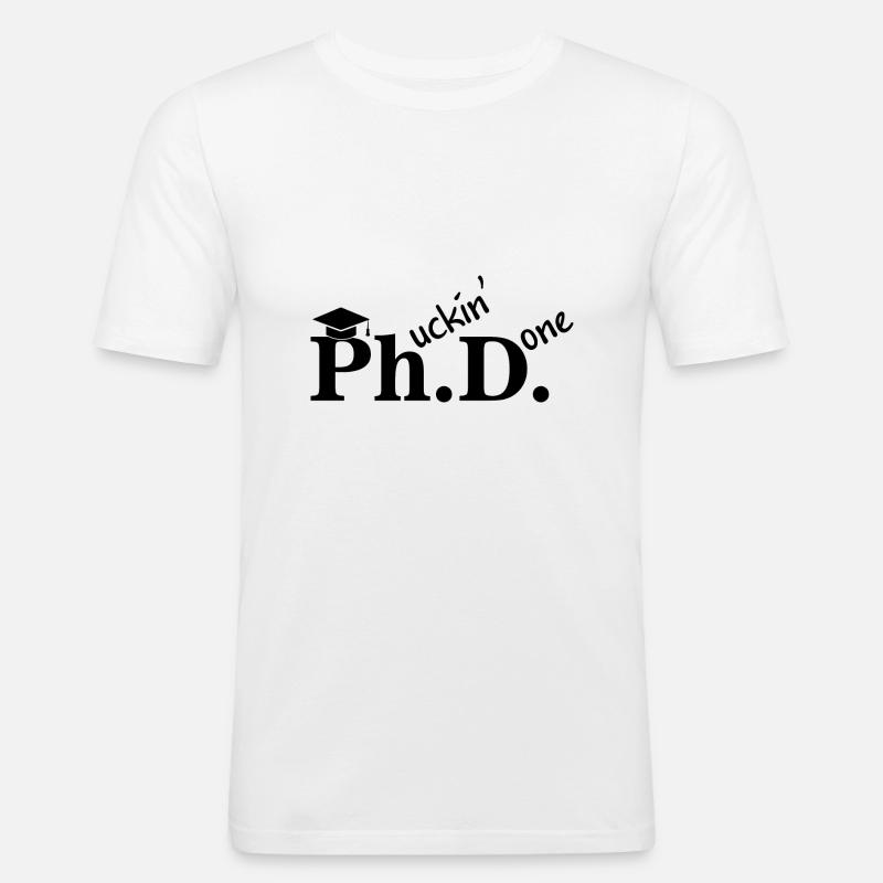 Phd Abschlussfeier Student Geschenk Dissertation - Männer Slim Fit T-Shirt - Weiß