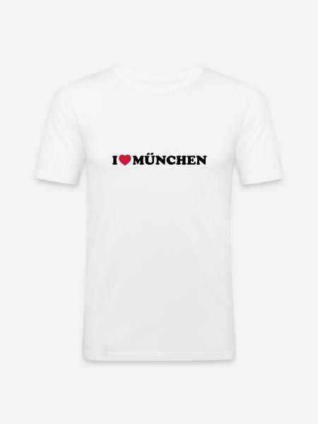 i love Munchen - Men's Slim Fit T-Shirt - white