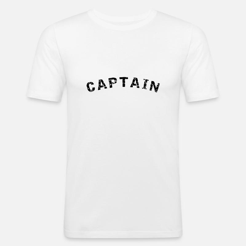 Captain Style Design - Männer Slim Fit T-Shirt - Weiß