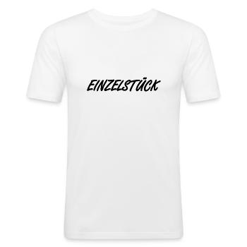 Einzelstück - Männer Slim Fit T-Shirt - Weiß - Vorne - Nik (191cm)