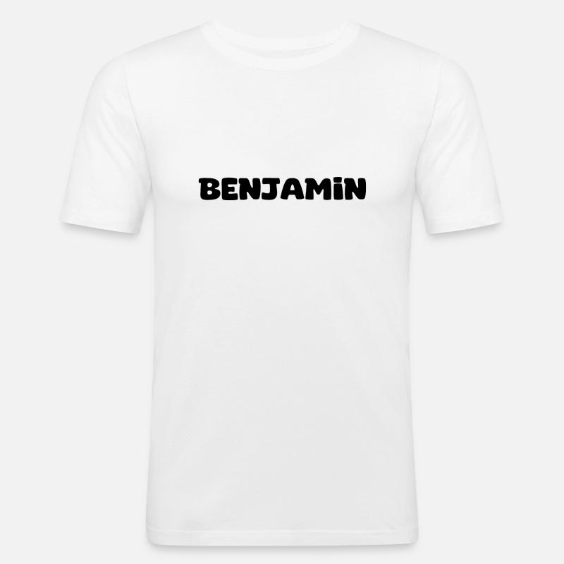 Name - Benjamin - Männer Slim Fit T-Shirt - Weiß