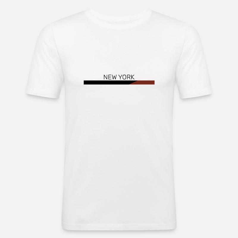 Nueva York - Camiseta ajustada hombre - blanco