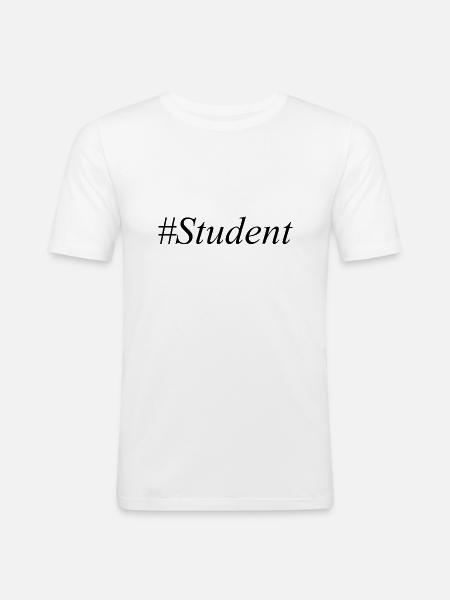 #Student Logo Black - Men's Slim Fit T-Shirt - white
