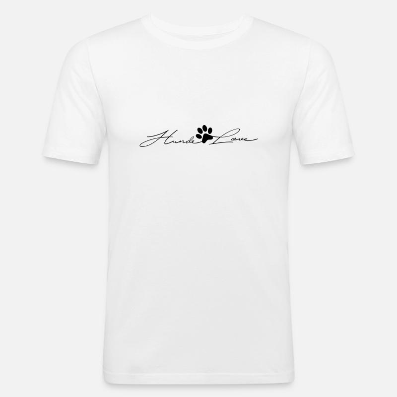 Hunde.Love - Männer Slim Fit T-Shirt - Weiß