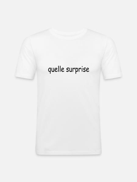 Source : Surprise - T-shirt près du corps Homme - blanc