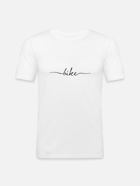 bike handwriting typography - Men's Slim Fit T-Shirt - white