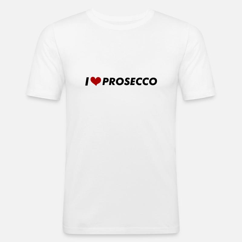 Ich liebe Prosecco - Männer Slim Fit T-Shirt - Weiß