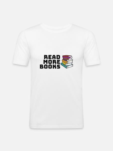 Read more books - Men's Slim Fit T-Shirt - white