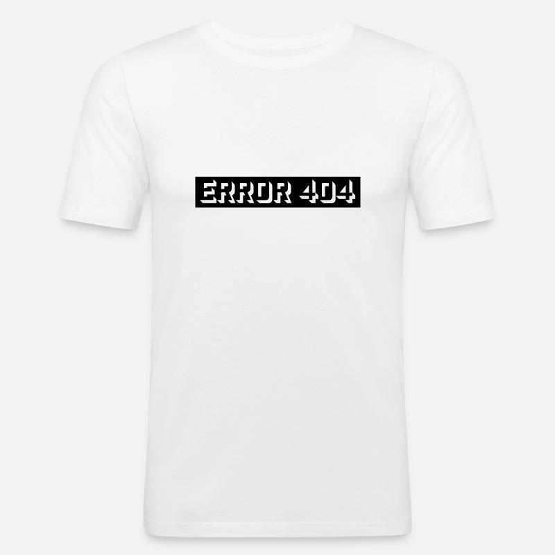 404 Meldung Error Computer - Männer Slim Fit T-Shirt - Weiß