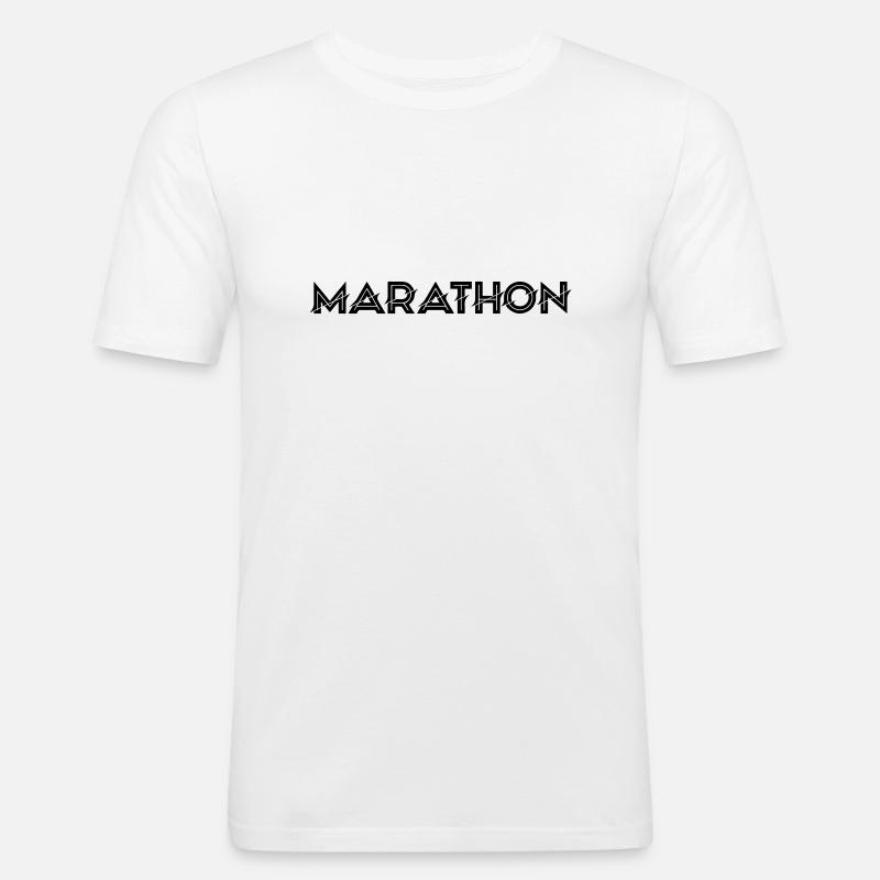 Marathon - Männer Slim Fit T-Shirt - Weiß