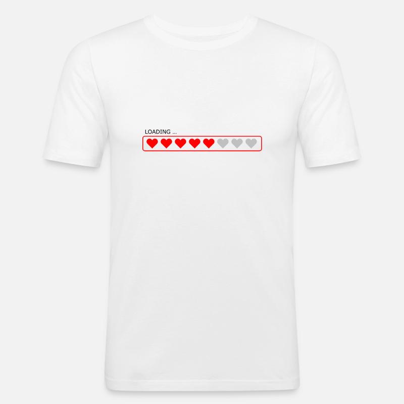 Loading Heart - Männer Slim Fit T-Shirt - Weiß