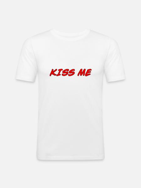 Kiss me 2 - Men's Slim Fit T-Shirt - white