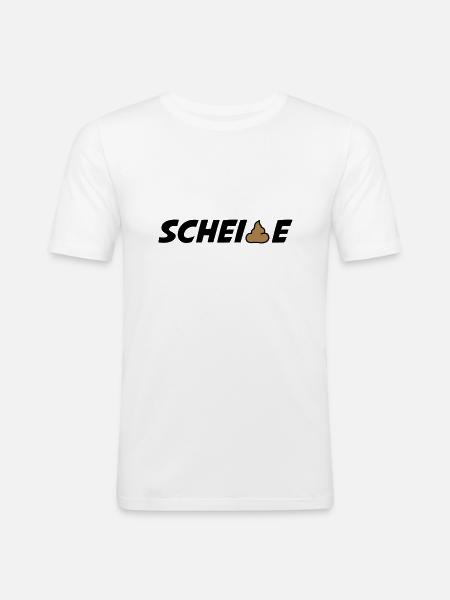 scheisse - Männer Slim Fit T-Shirt - Weiß