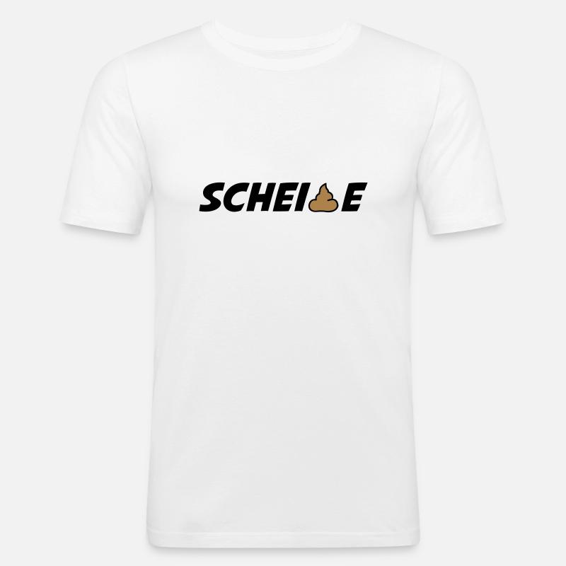 scheisse - Männer Slim Fit T-Shirt - Weiß