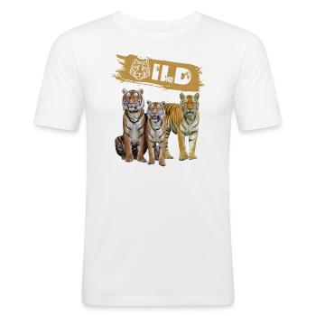 Sauvage - T-shirt près du corps Homme - blanc - Devant - Nik (191cm)