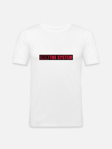 Fuck the system freedom - Men's Slim Fit T-Shirt - white
