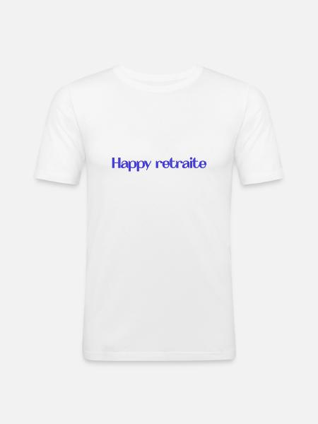 RETIREMENT. HAPPY RETIREMENT. HAPPY RETREAT - Men's Slim Fit T-Shirt - white