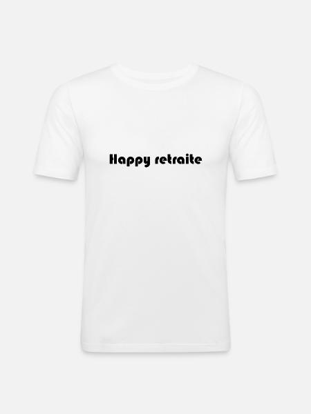 RETRAITE. RETRAITE. RETRAITEE. RETRAITE - T-shirt près du corps Homme - blanc