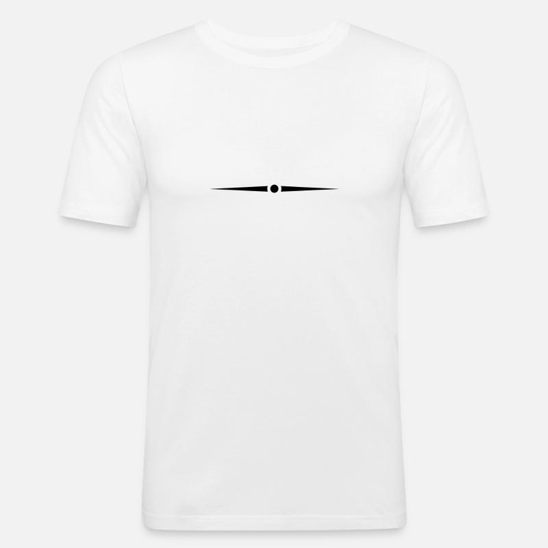 Schwarzer Trennstrich - Männer Slim Fit T-Shirt - Weiß