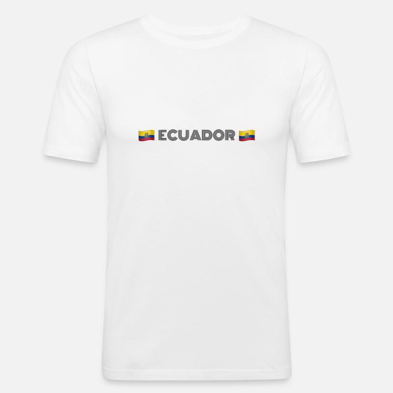 ECUADOR - Männer Slim Fit T-Shirt - Weiß