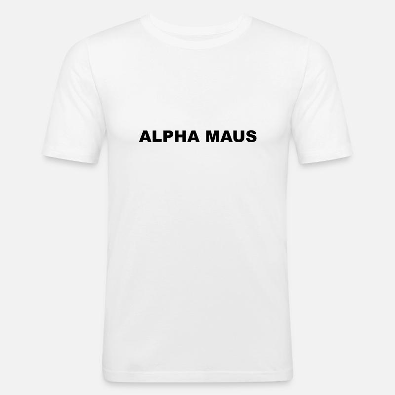Alpha Maus - Männer Slim Fit T-Shirt - Weiß