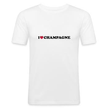 i_love_ - T-shirt près du corps Homme - blanc - Devant - Nik (191cm)