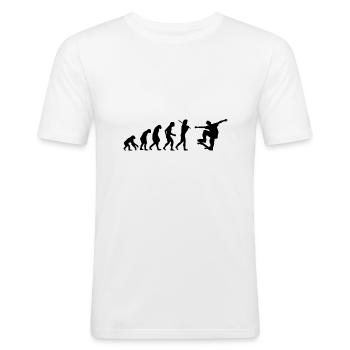 Skateboard skater skateboard cadeau de planche à roulettes - T-shirt près du corps Homme - blanc - Devant - Nik (191cm)