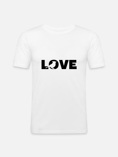 Vogel Love - Männer Slim Fit T-Shirt - Weiß