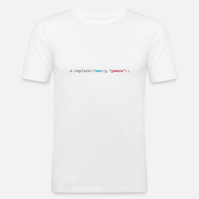 replace war with peace - Männer Slim Fit T-Shirt - Weiß