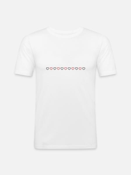 Heart Line Icon - Men's Slim Fit T-Shirt - white