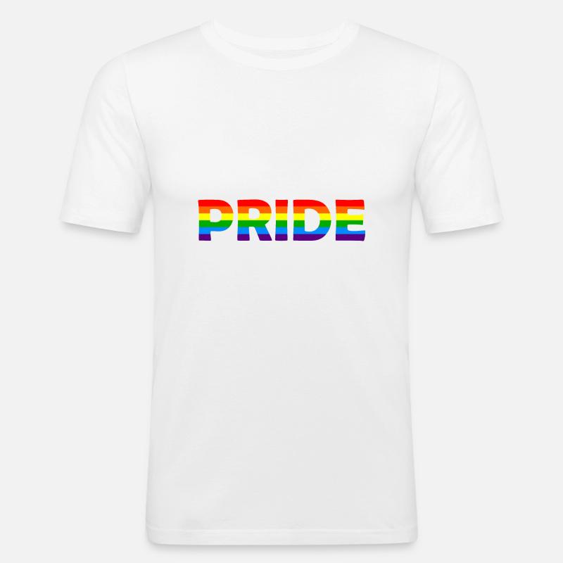 PRIDE - Männer Slim Fit T-Shirt - Weiß