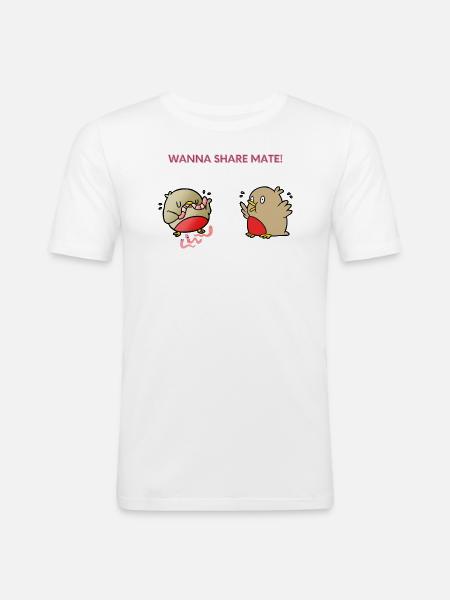Wanna share mate - Men's Slim Fit T-Shirt - white