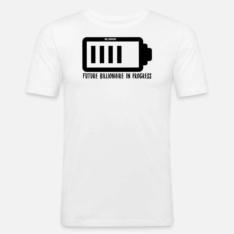 Future Billionaire In Progress - Männer Slim Fit T-Shirt - Weiß