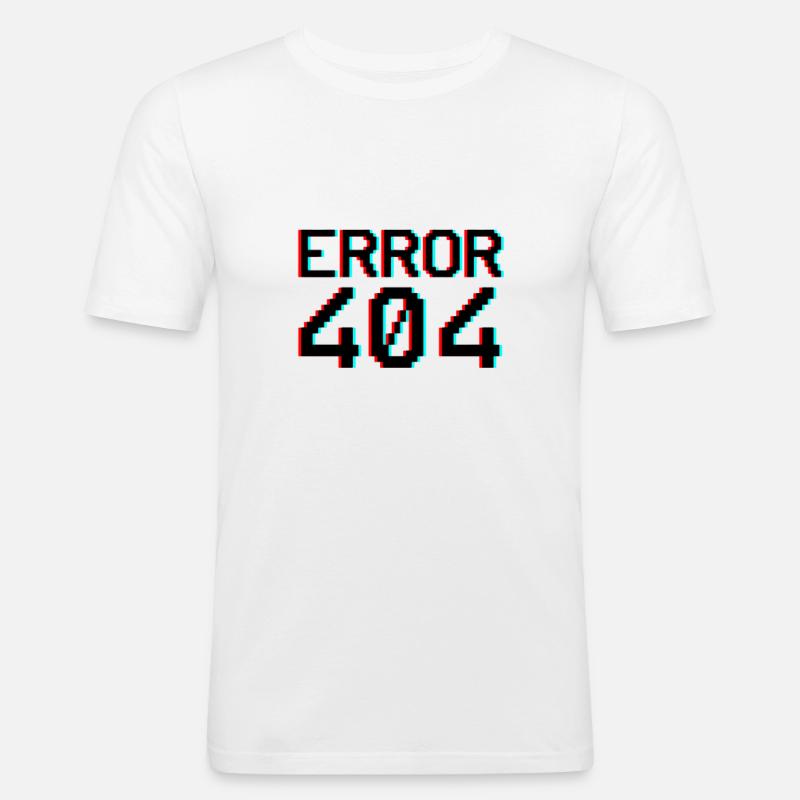 ERROR 404 - Männer Slim Fit T-Shirt - Weiß