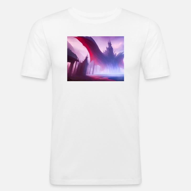 Fantasy-Welt - Männer Slim Fit T-Shirt - Weiß