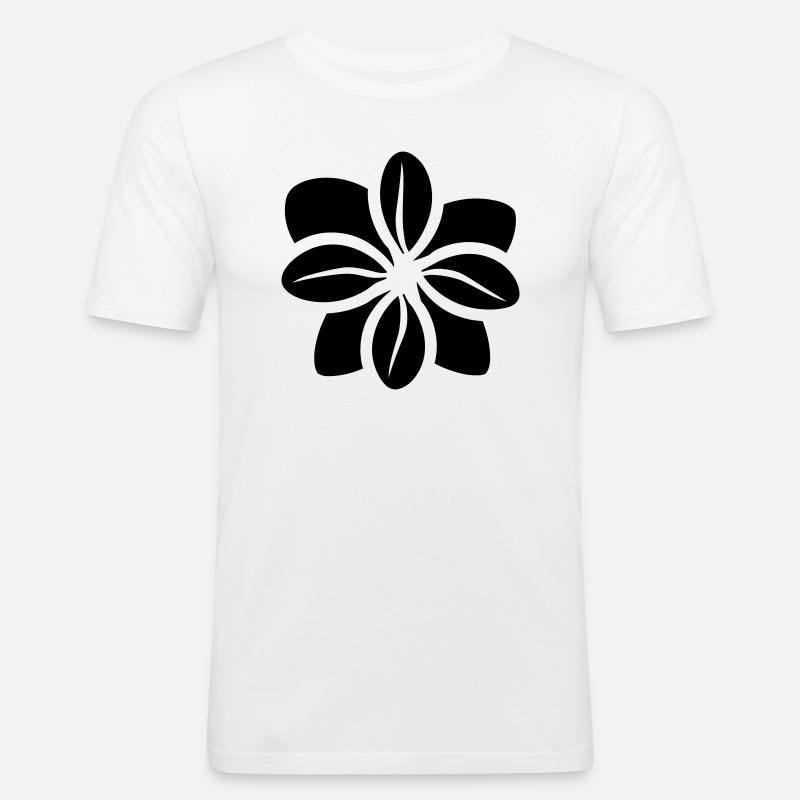 Blume - Männer Slim Fit T-Shirt - Weiß