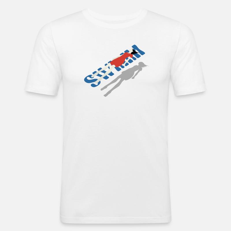 Schwimmen oder sommerliche Gelassenheit - Männer Slim Fit T-Shirt - Weiß