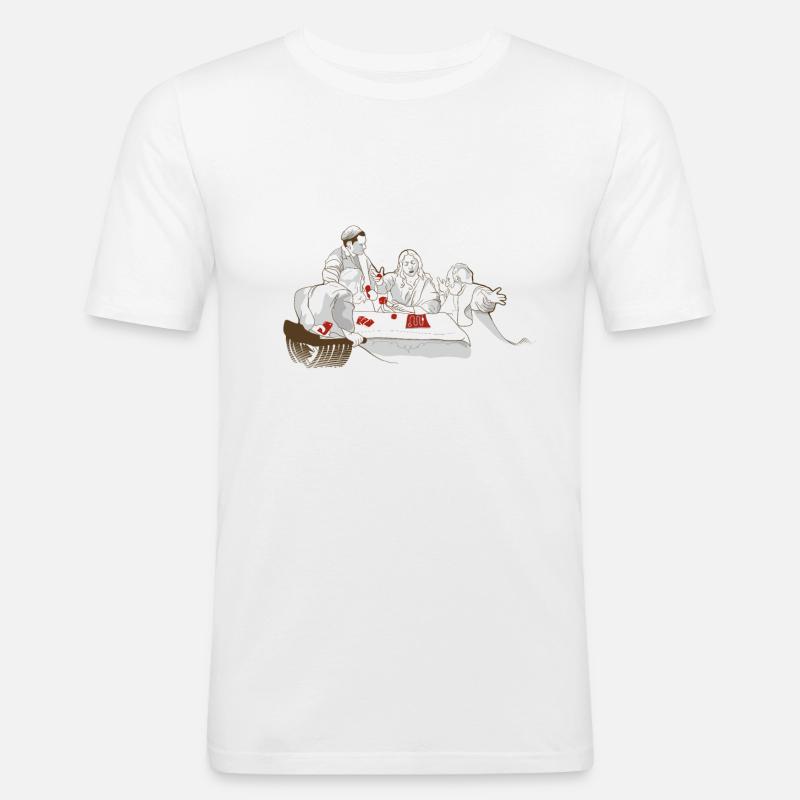 Der echte Caravaggio - Männer Slim Fit T-Shirt - Weiß