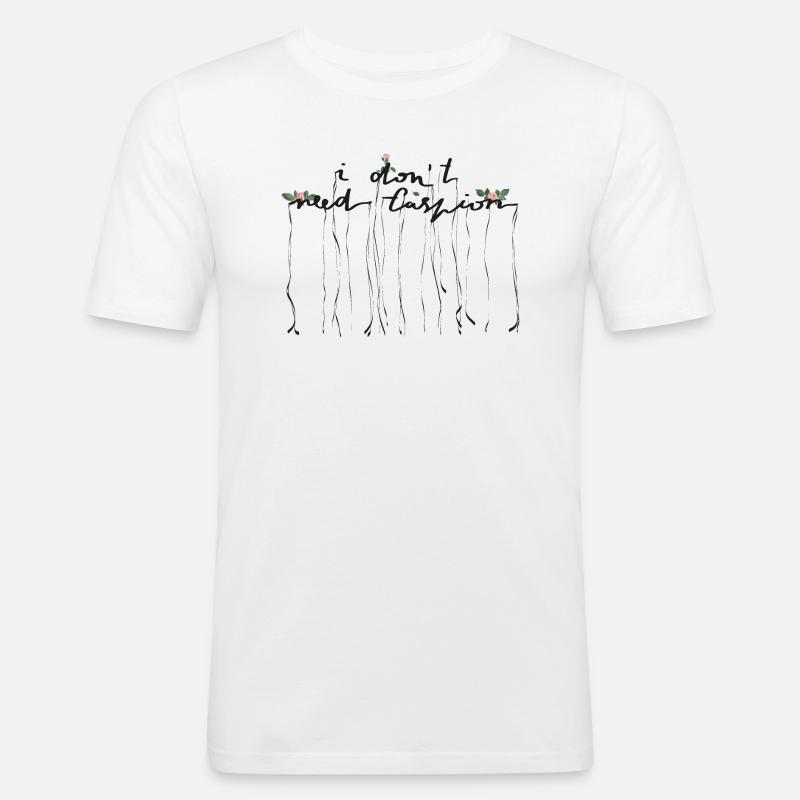 Mode - Männer Slim Fit T-Shirt - Weiß