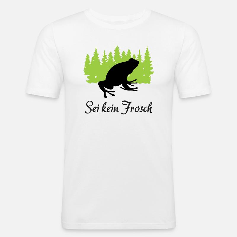 "Frecher Quaker: Sei kein Frosch" - Männer Slim Fit T-Shirt - Weiß