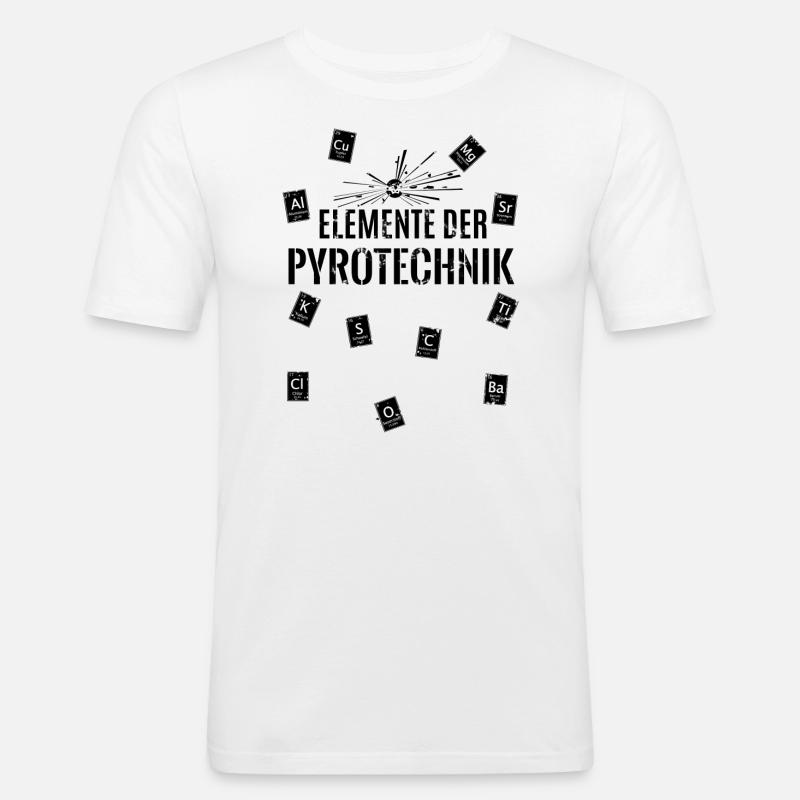 Pyro Elemente - Männer Slim Fit T-Shirt - Weiß