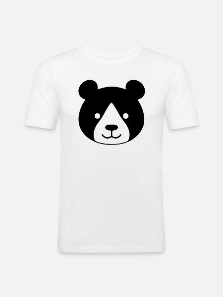 panda - T-shirt près du corps Homme - blanc