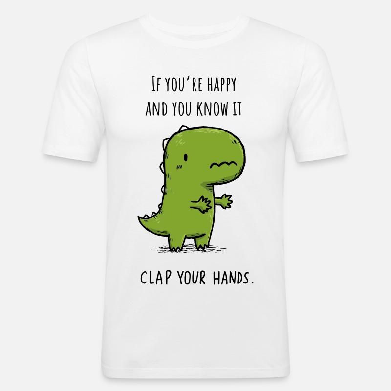 Frappez dans vos mains - T-shirt près du corps Homme - blanc